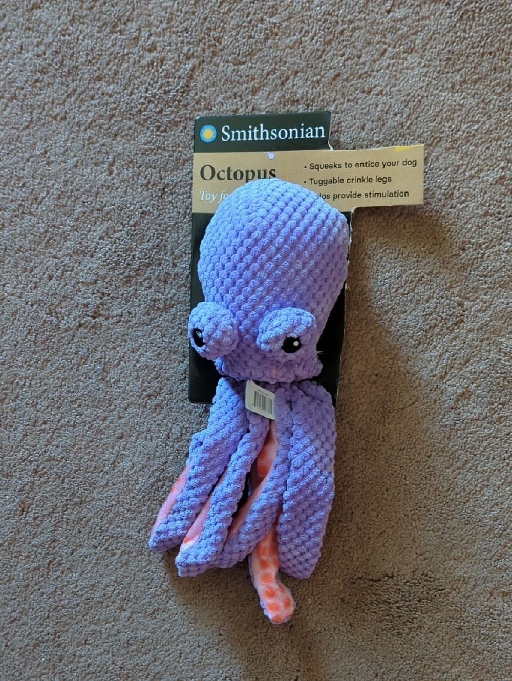 Smithsonian Plush Octopus Dog Toy - Purrple NEW Toy.  New